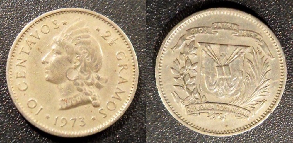 10 Centavos 1973 monnaies monde republique dominicaine 10 centavos 1973