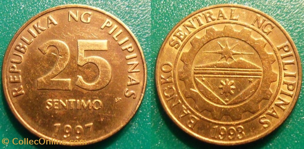 monnaie monde philippine 25 sentimo 1997