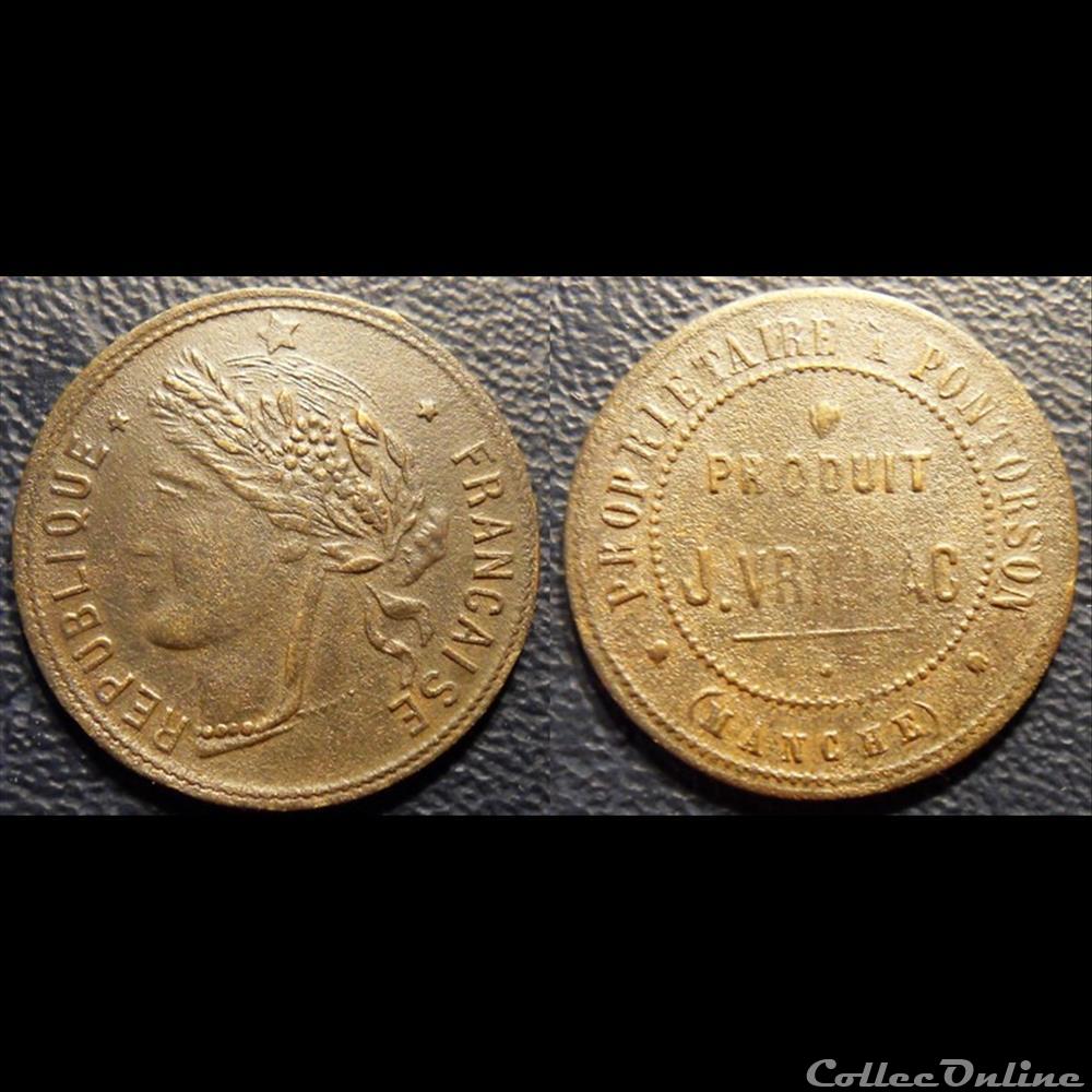 b- jeton Pontorson République Française monnaie mereaux b jeton pontorson republique francaise
