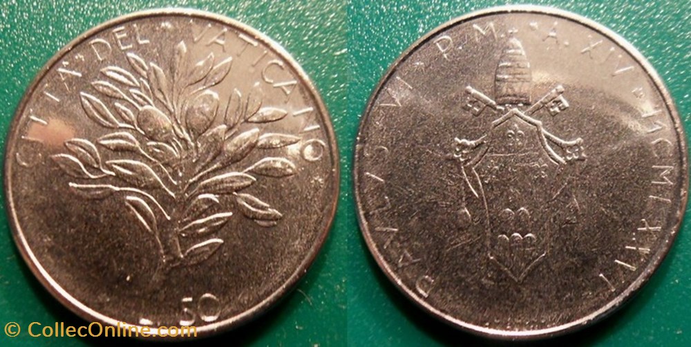 50 Lires 1976 Paul VI monnaie monde vatican 50 lires 1976 paul vi