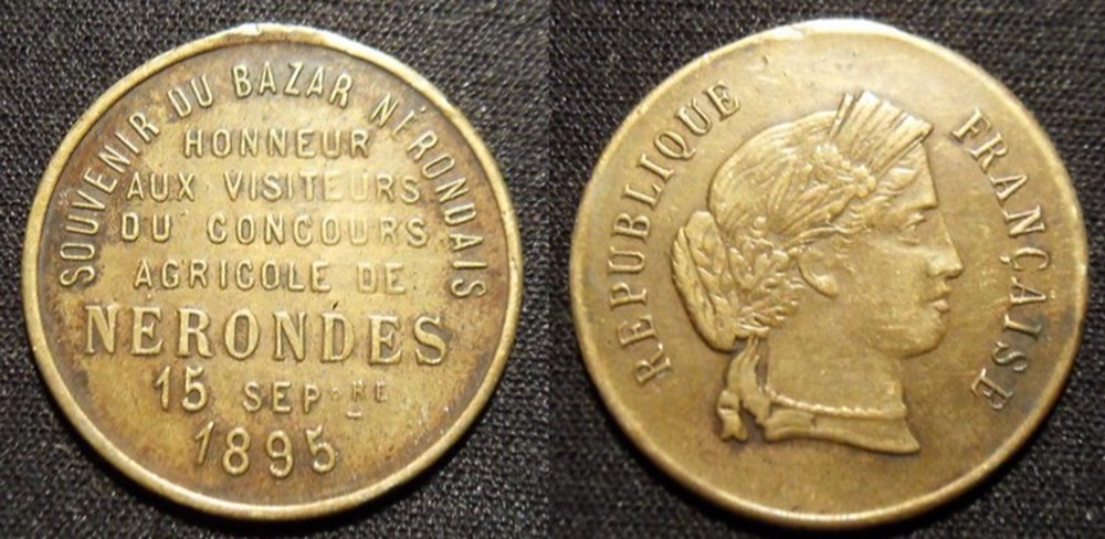 monnaies paranumismatique jetons poids b jeton nerondes souvenir du bazar nerondais