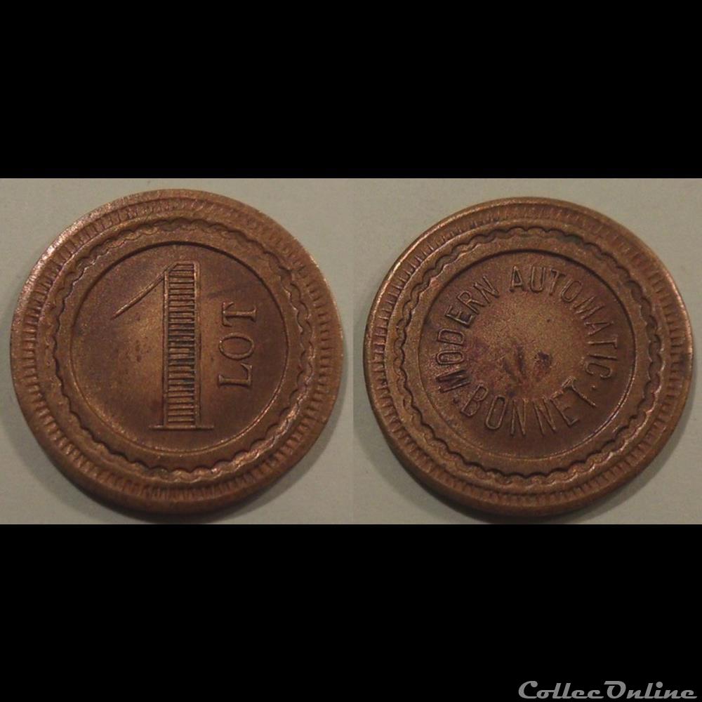 f- Jeton à consommer - jeton échange - Modern Automatic Bonnet 1 lot monnaies jetons mereaux f jeton a consommer jeton echange modern automatic bonnet 1 lot