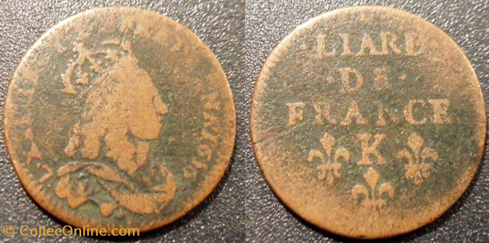 H6 Louis XIV lard 1656 K monnaies europe medievale france royales h6 louis xiv lard 1656 k