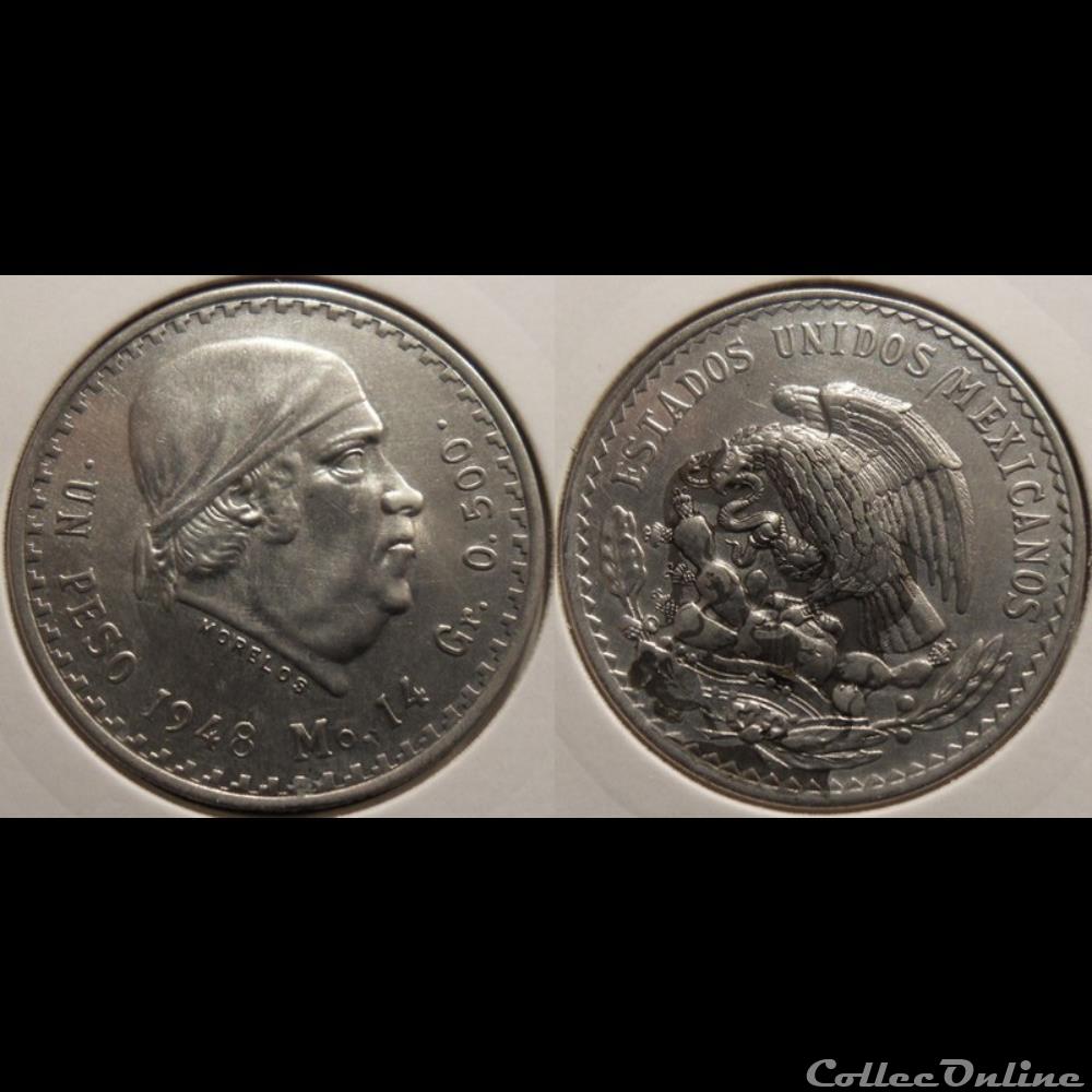 monnaie france moderne mexique 1 peso 1948