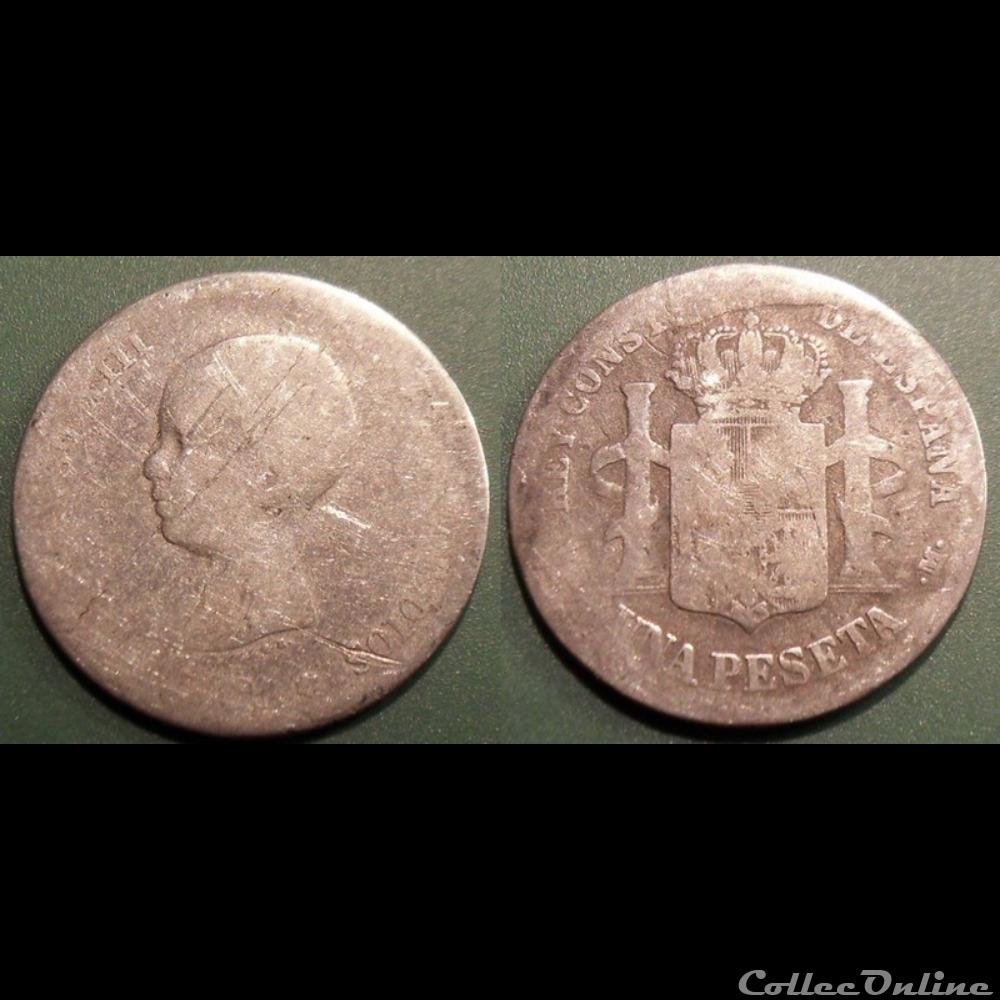 Espagne 1 pesetas 1889 monnaie monde colony espagne 1 pesetas 1889