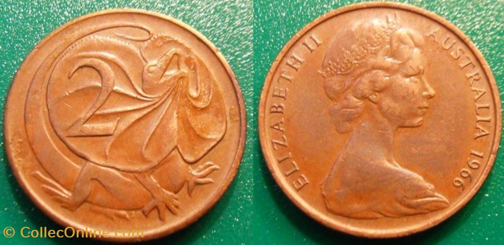 2 Cents 1966 monnaie monde australie 2 cents 1966
