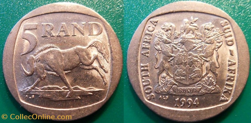 5 Rand 1994 monnaie monde afrique du sud 5 rand 1994