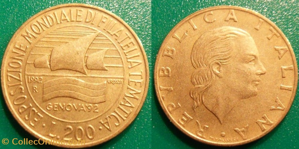 200 Lires 1992 monnaies monde italie 200 lires 1992