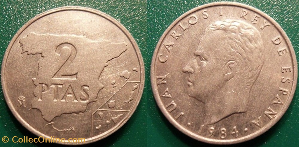 2 Pesetas 1984 monnaie monde espagne 2 pesetas 1984