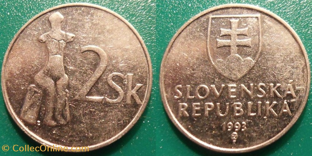 2 Koruna 1993 monnaie monde slovaquie 2 koruna 1993