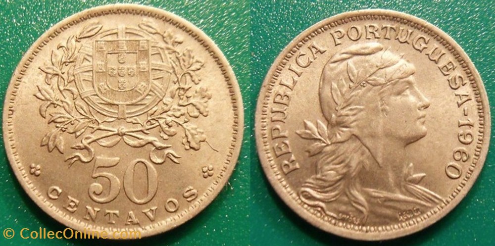 50 Centavos 1960 monnaie monde portugal 50 centavos 1960