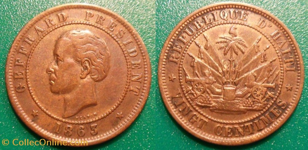 Haïti 20 centimes 1863 monnaies monde haiti 20 centimes 1863