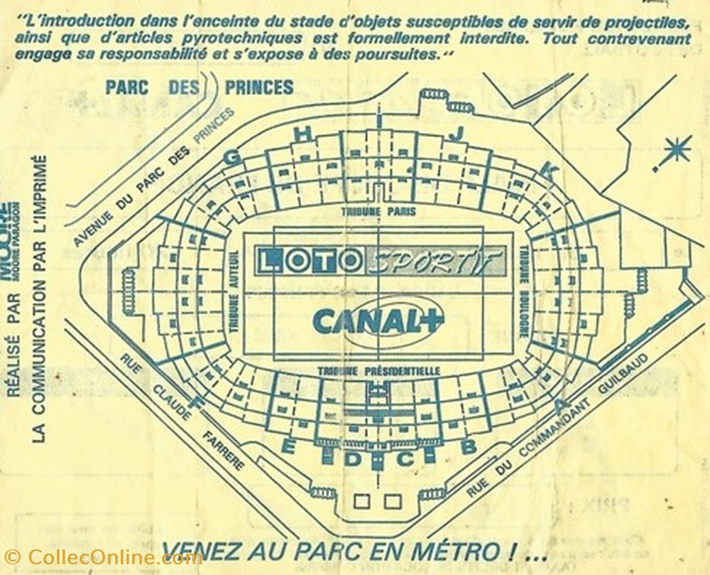 Football Finale Coupe de France 10 juin 1989 documents anciens tickets entree football finale coupe de france 10 juin 1989