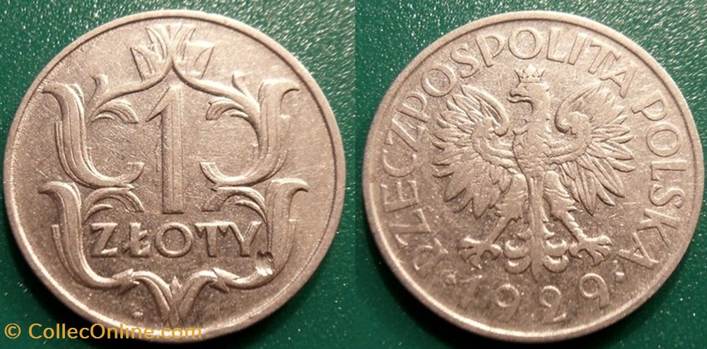1 Zloty 1929 monnaie monde pologne 1 zloty 1929