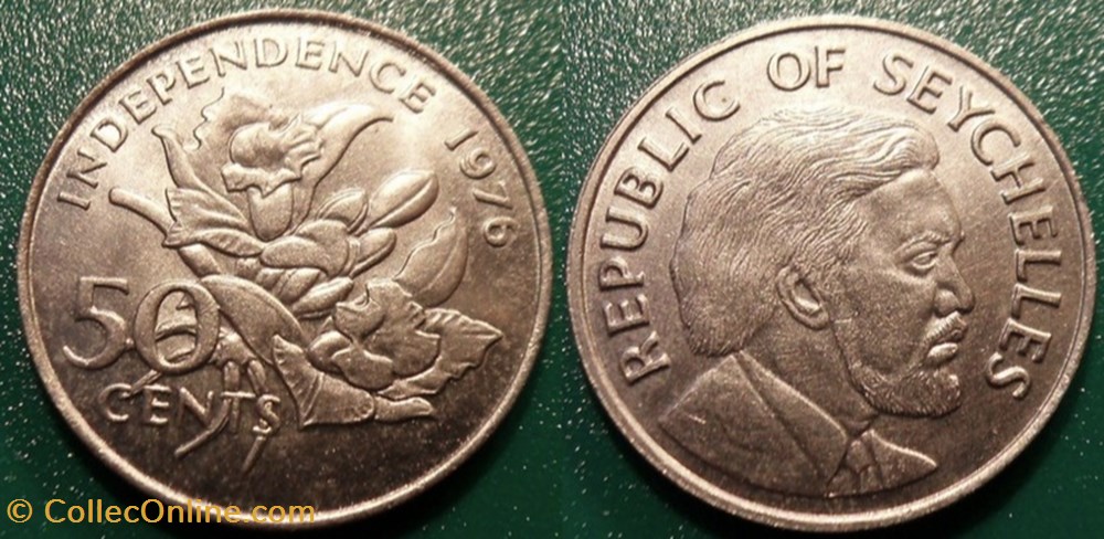 monnaie monde seychelle 50 cents 1976