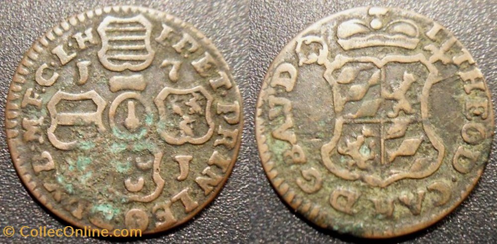 Belgique - Principauté Episcopale de Liège 1 Liard 1751 monnaies monde belgique principaute episcopale de liege 1 liard 1751