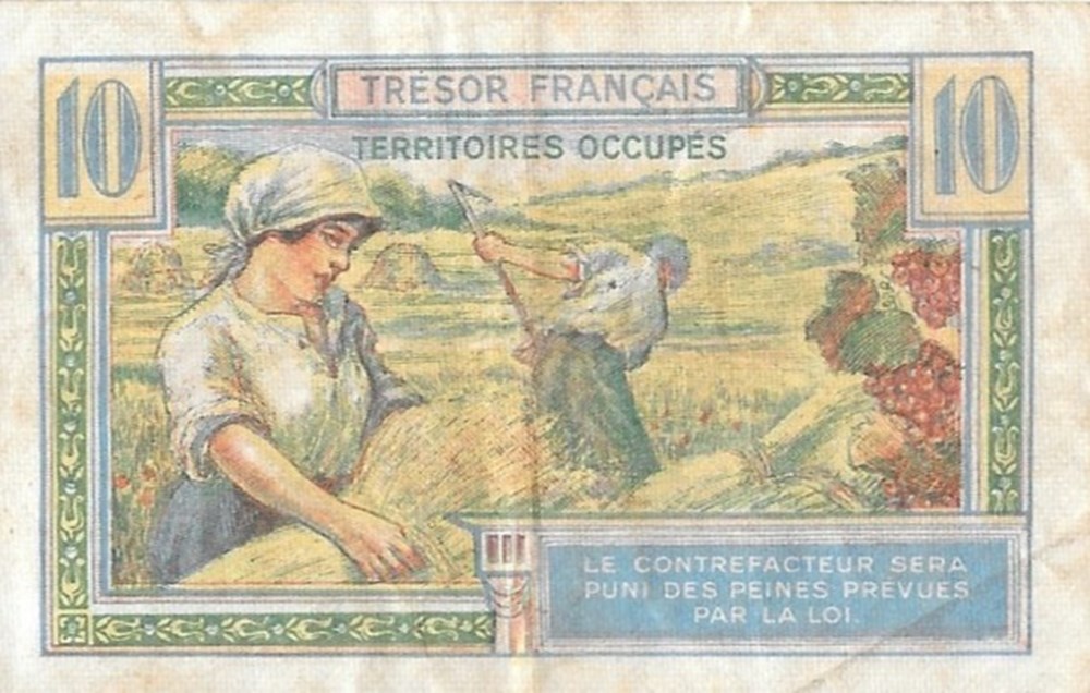 billets europe france 10 francs tresor francais type 1947