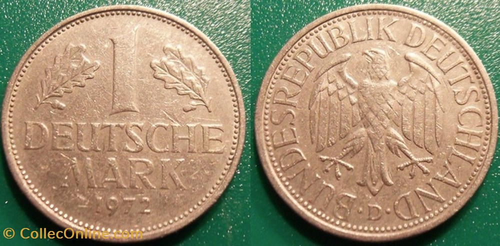 1 Deutsche Mark 1972 monnaie monde allemagne 1 deutsche mark 1972