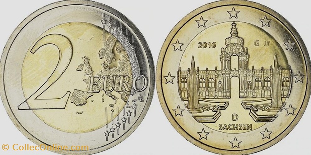 monnaies monde allemagne 2 euros 2016 saxe