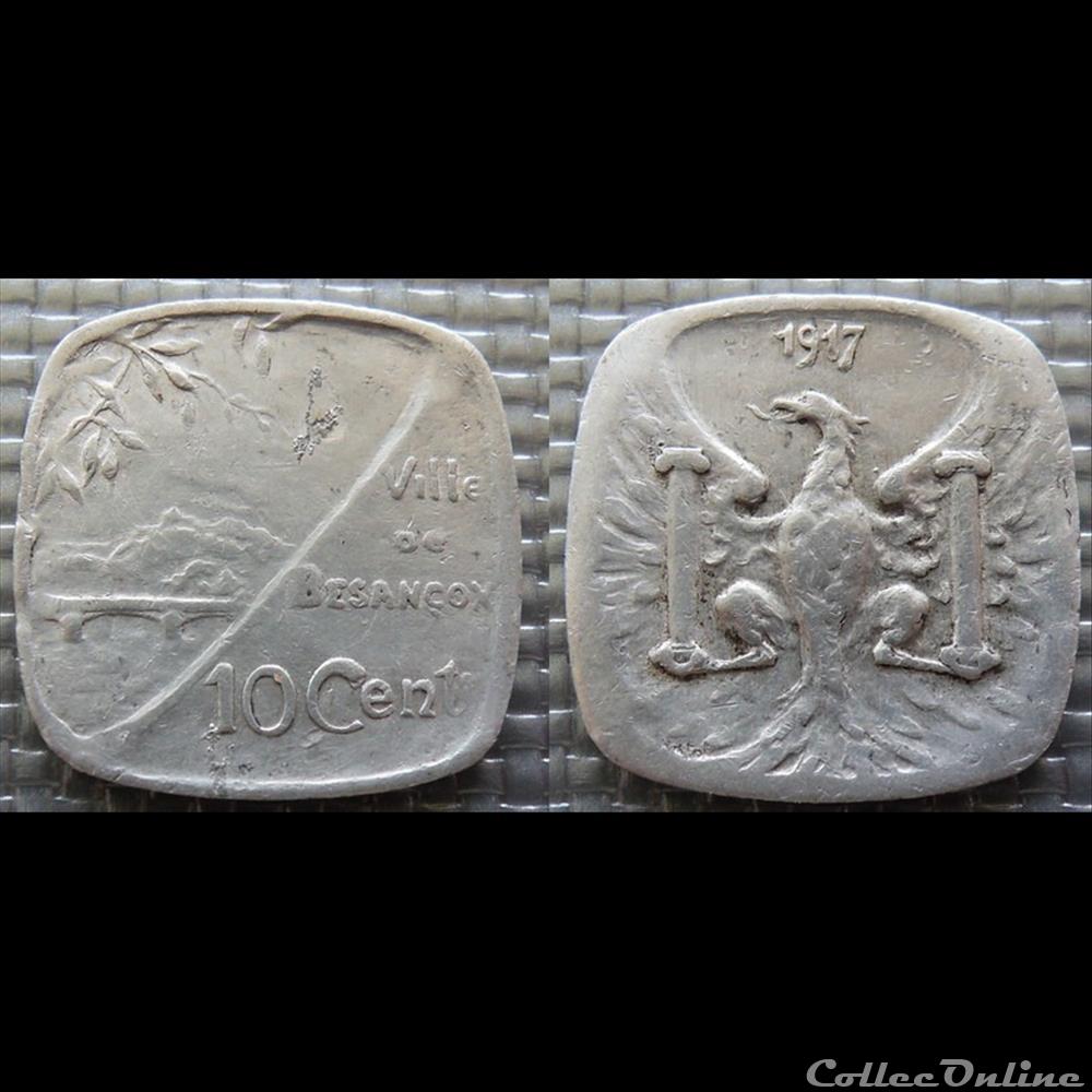p- MN Besançon 10 C. 1917 Al Elie:10.2 monnaies paranumismatique jetons poids p mn besancon 10 c 1917 al elie 10 2