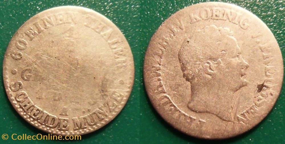 monnaie monde allemagne germany prusse 1 2 silbergroschen 1825