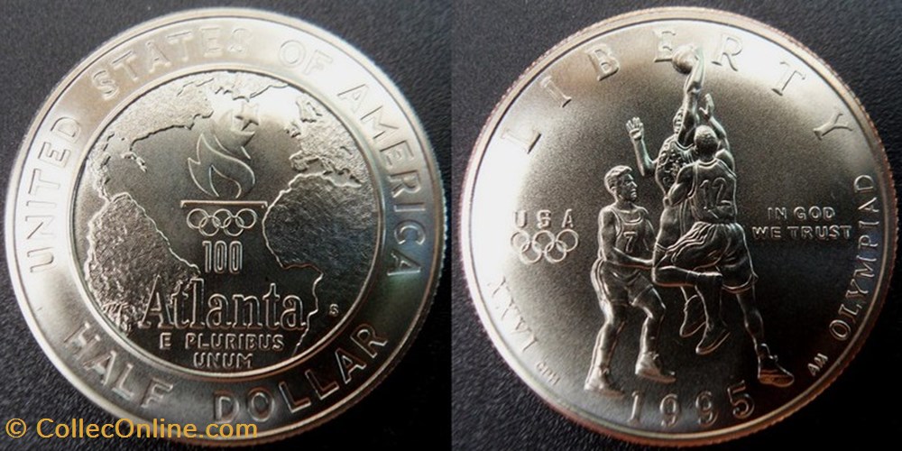 1/2 Dollar 1995 - Atlanta Olympics - Basketball monnaies monde etats unis 1 2 dollar 1995 atlanta olympics basketball
