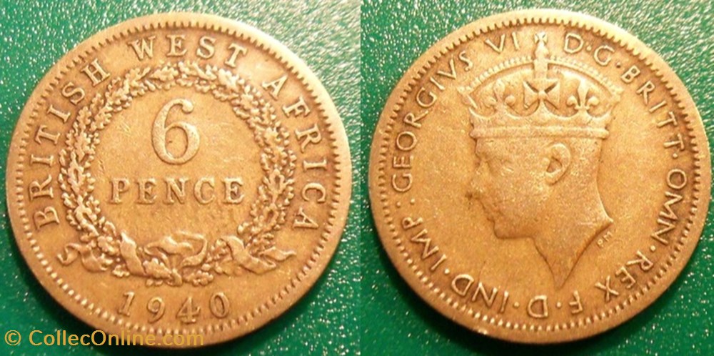 6 Pence 1940 monnaies monde afrique occidentale britannique 6 pence 1940