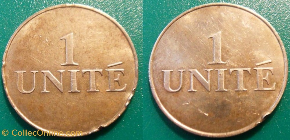 b- jeton 1 UNITE (variante sans différents) monnaies jetons mereaux b jeton 1 unite variante sans differents