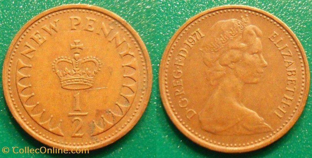 monnaie monde royaume uni 1 2 penny 1971