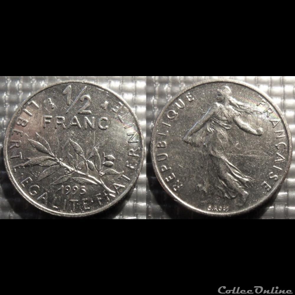 Gl 1/2 franc semeuse 1995 19.5mm 4.5g monnaie france moderne gl 1 2 franc semeuse 1995 19 5mm 4 5g