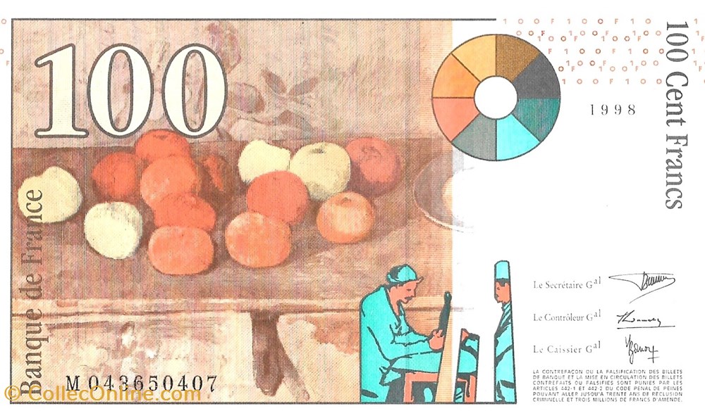 billets europe france 100 francs cesanne