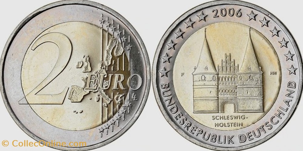 monnaies monde allemagne 2 euros 2006 schleswig holstein