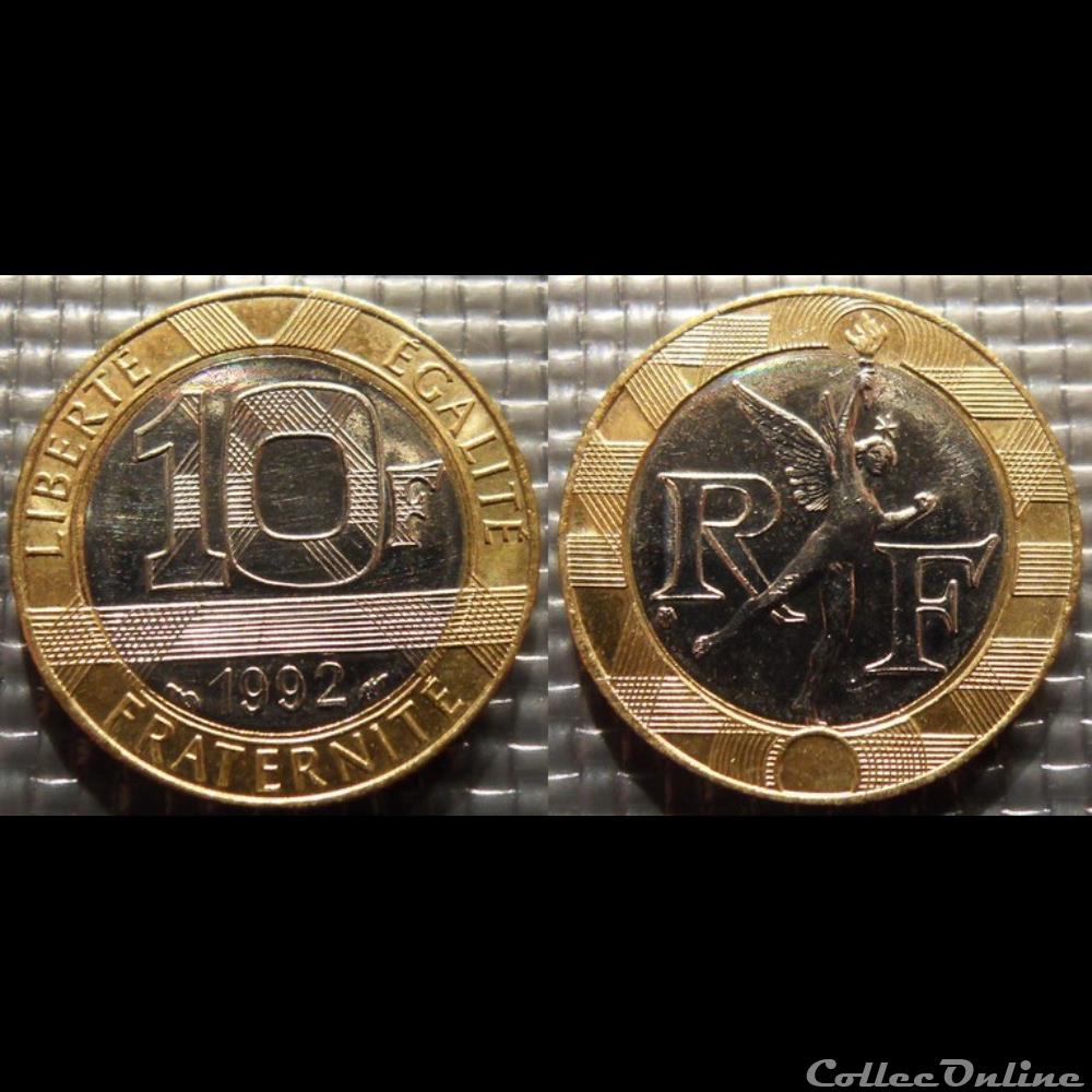 Lq 10 francs Génie de la Bastille 1992 23mm 6.5g monnaie france moderne lq 10 francs genie de la bastille 1992 23mm 6 5g