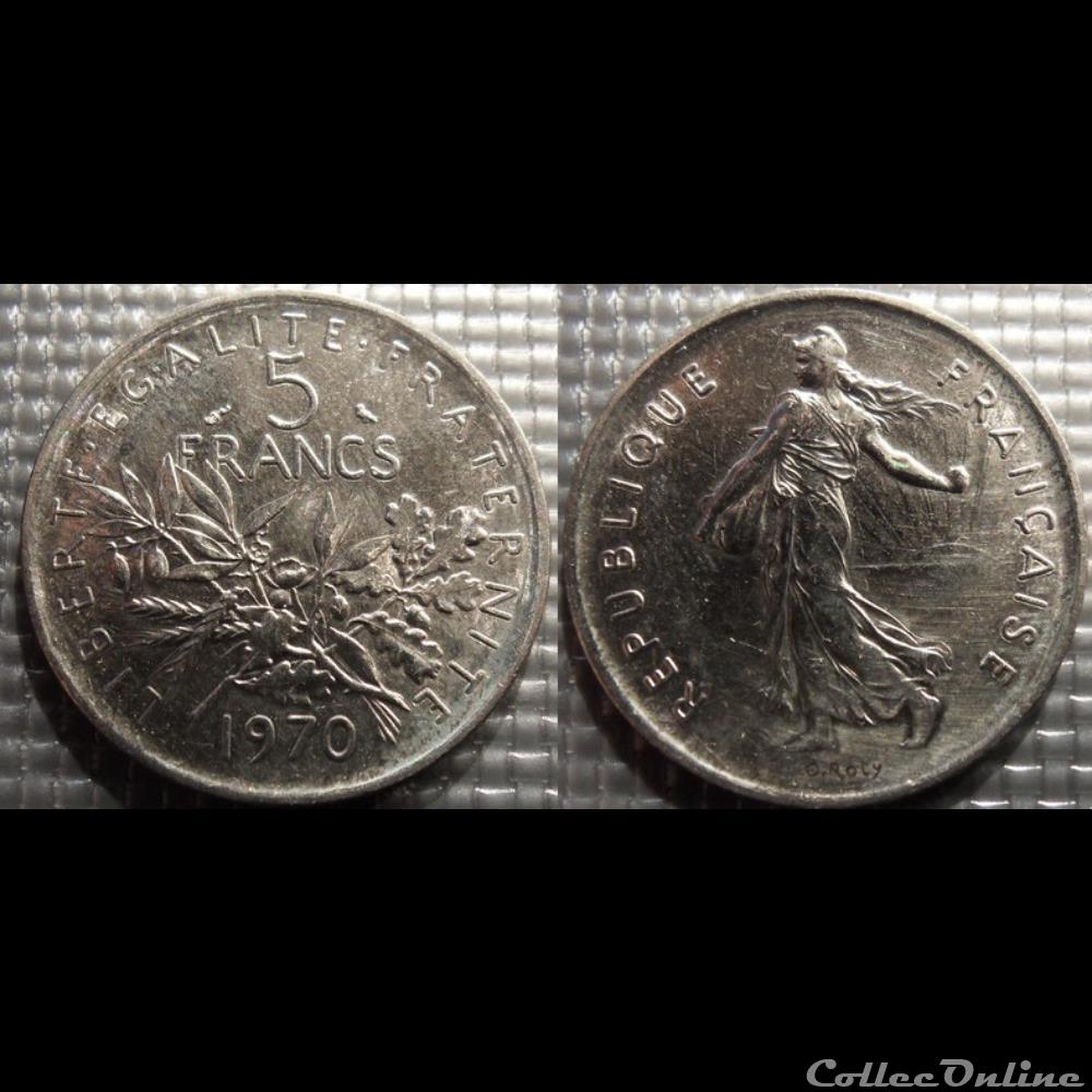 Kg 5 francs Semeuse 1970 29mm 10g monnaie france moderne kg 5 francs semeuse 1970 29mm 10g