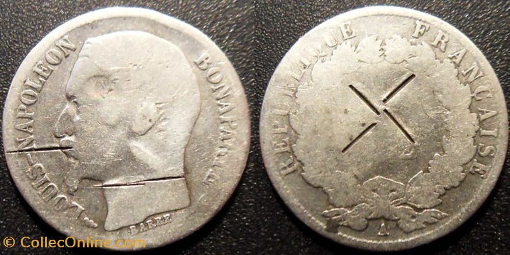 divers monnaie louis napoleon bonaparte 1f 1852 a contremarquee