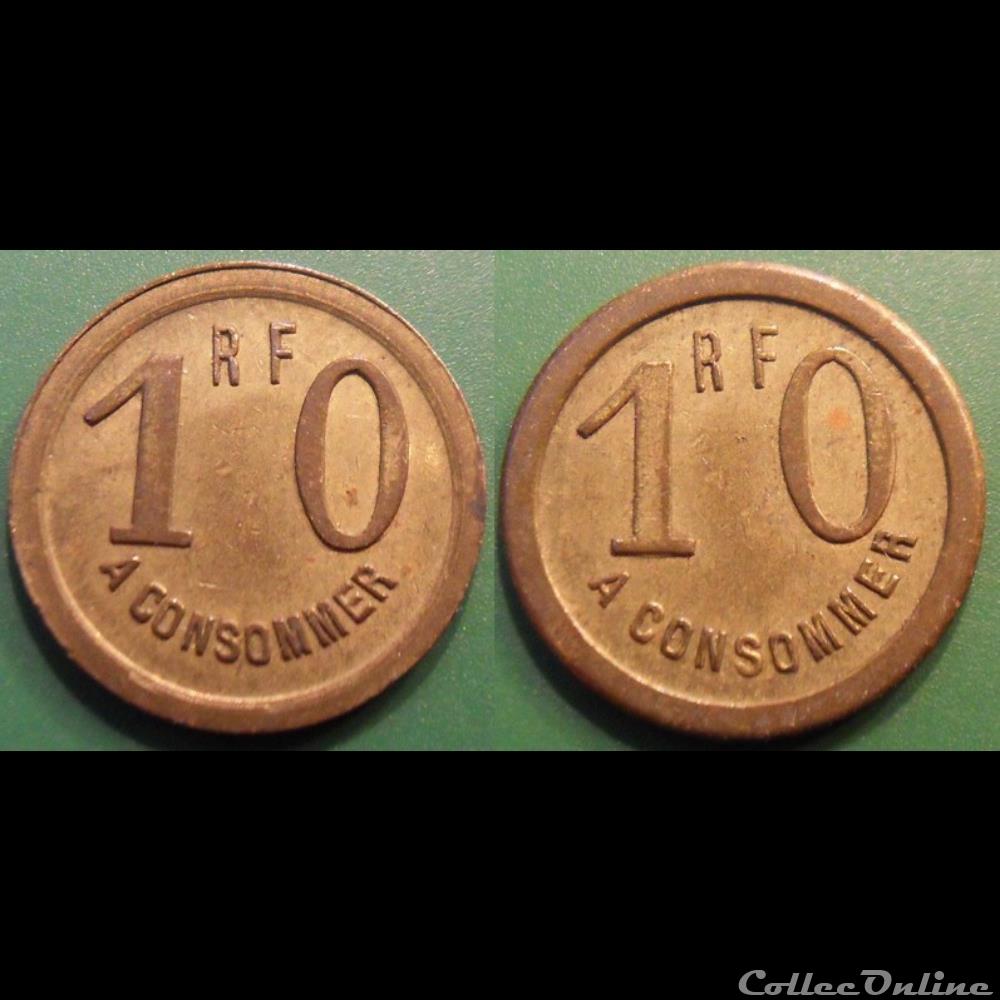 f- Jeton à consommer 10 monnaie mereaux f jeton a consommer 10