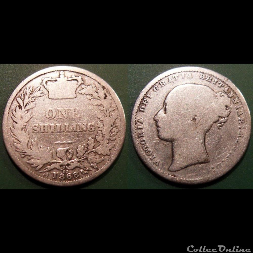 Grande Bretagne 1 Shilling 1868 monnaie grande bretagne 1 shilling 1868