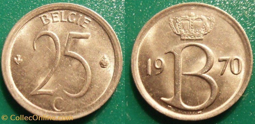 monnaie monde belgique 25 centimes 1970 belgie