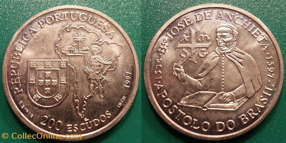 200 Escudos 1997 José Anchieta monnaie monde portugal 200 escudos 1997 jose anchieta