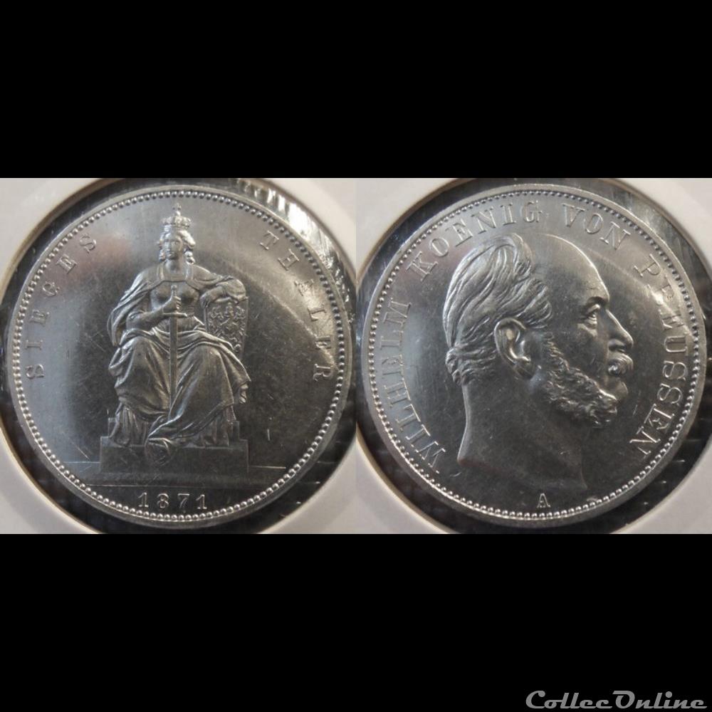 Germany Prusse Thaler 1871 A monnaie monde moderne germany prusse thaler 1871 a