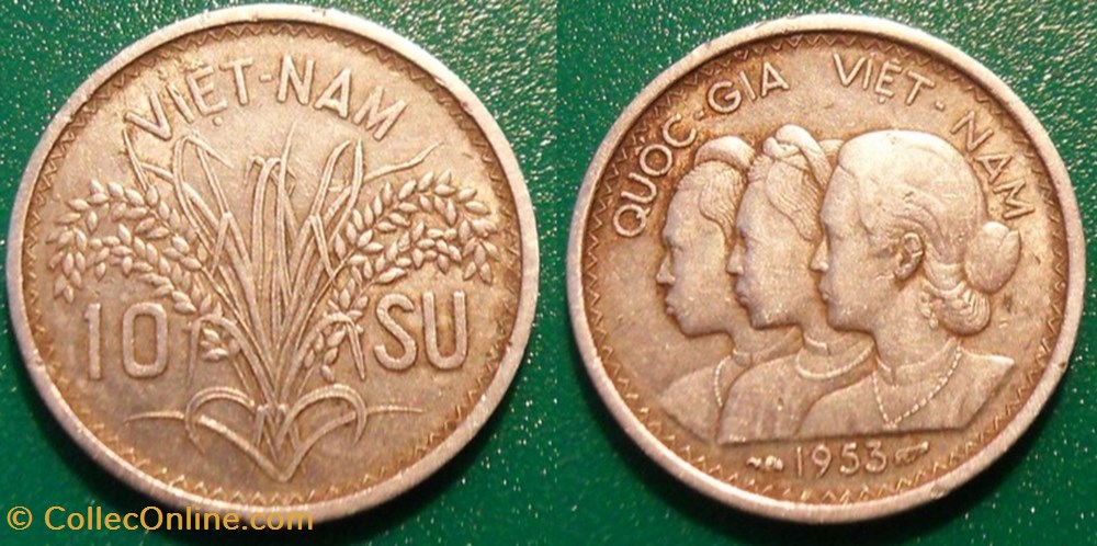 Vietnam 10 Su 1953 monnaies colonies francaises vietnam 10 su 1953