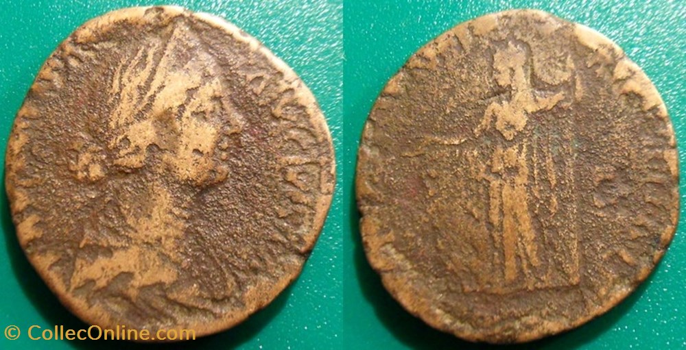 D-Les Antonins Faustine Jeune Sesterce monnaies antiques romaines republicaines imperiales d les antonins faustine jeune sesterce