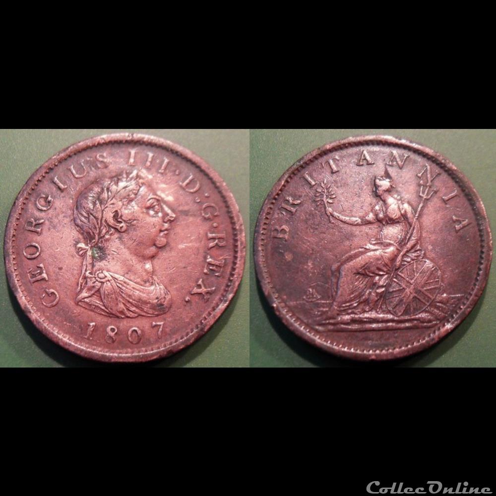 Grande Bretagne One Penny 1807 monnaie monde grande bretagne one penny 1807