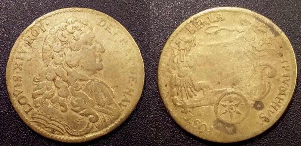 m- Jeton Roy Louis XIV monnaies paranumismatique jetons poids m jeton roy louis xiv