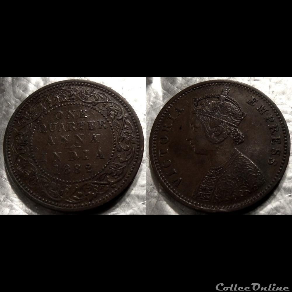 India 1/4 Anna 1882 monnaie monde india 1 4 anna 1882