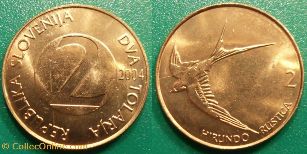 monnaie monde slovenie 2 tolarja 2004