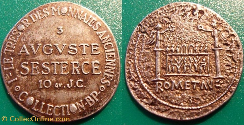 paranumismatique jetons poids s jeton bp le tresor des monnaies anciennes n 3 auguste sesterce 10 av jc