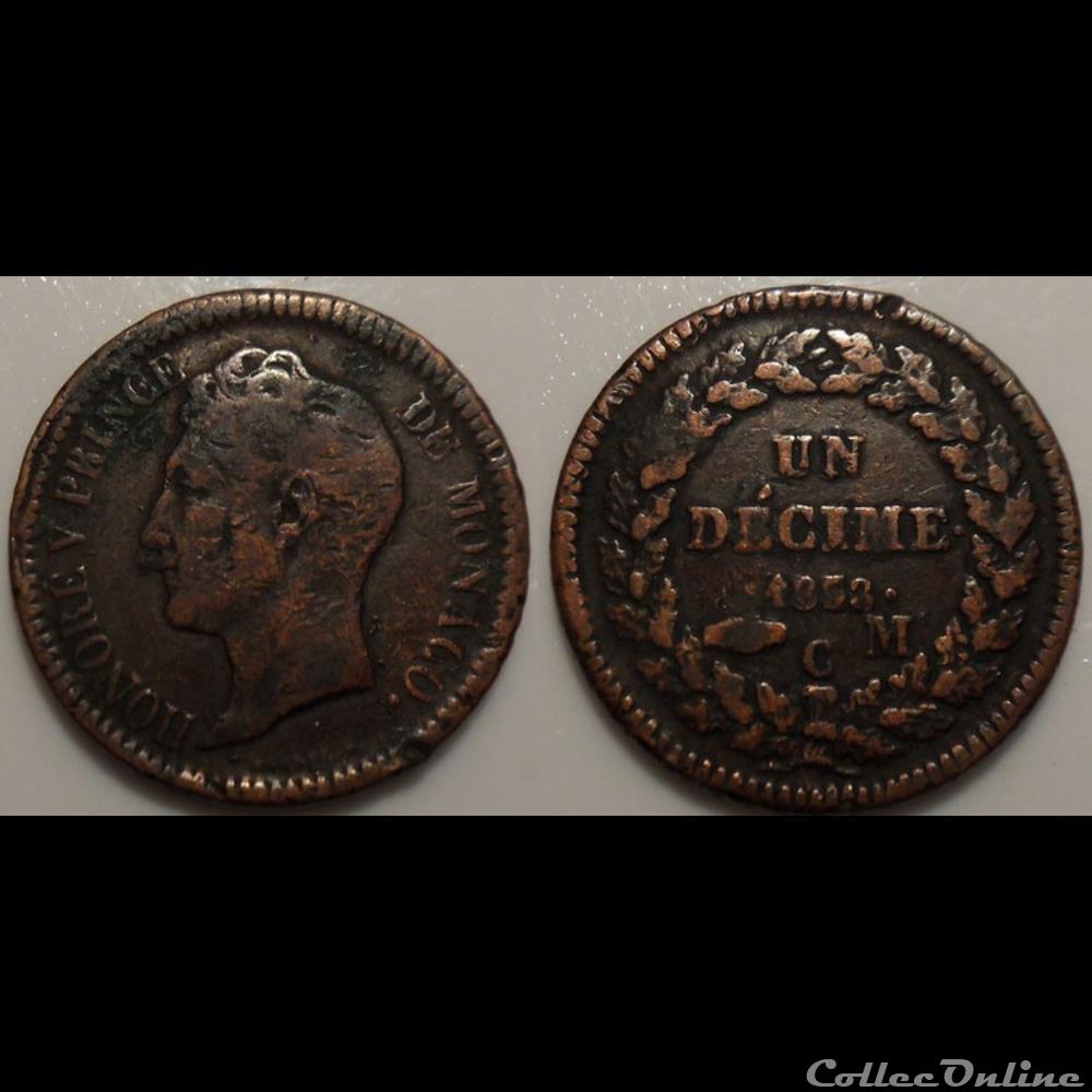 Monaco 1 Décime 1838 monnaie monde moderne monaco 1 decime 1838