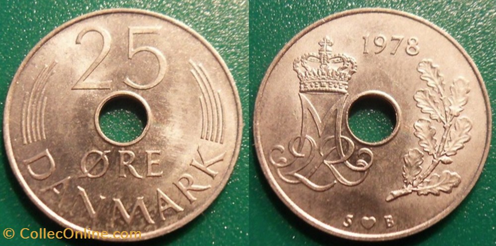 25 Ore 1978 monnaie monde danemark 25 ore 1978