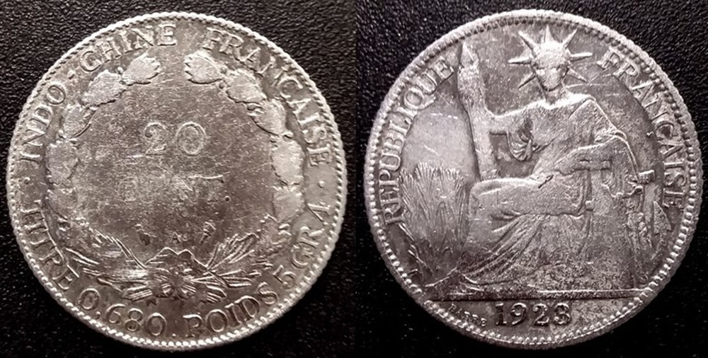 Indochine 20 cent. 1923A monnaies colonies francaises indochine 20 cent 1923a